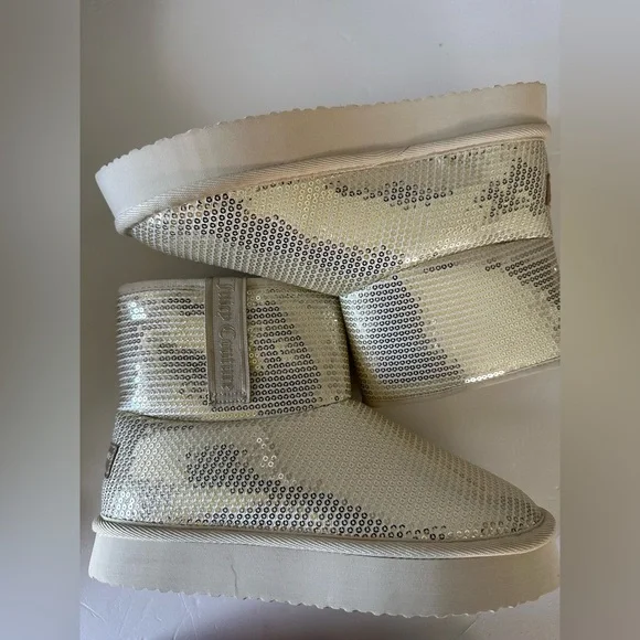 Juicy Couture Shoes Juicy Culture Silver Sequin Ankle Boots